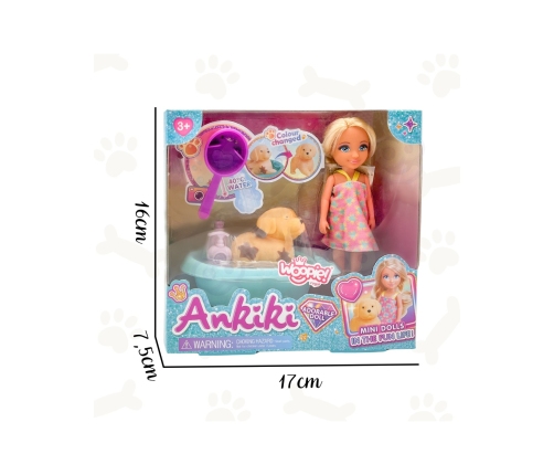 WOOPIE ROYAL Laleczka z Pieskiem Wanną i Akcesoriami Do Pielęgnacji Pupila