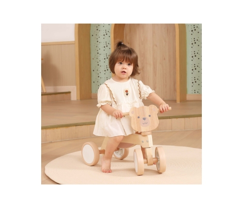 VIGA PolarB Drewniany Jeździk Miś Brunatny Miękkie Koła