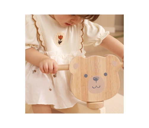 VIGA PolarB Drewniany Jeździk Miś Brunatny Miękkie Koła