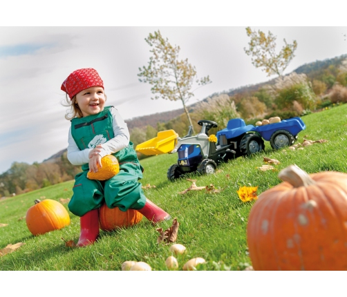 Rolly Toys rollyKid-X New Holland rollyKid Traktor z łyżką i przyczepką Niebieski