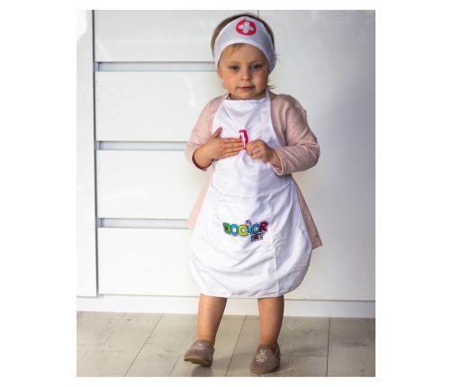 WOOPIE Strój Pielęgniarki Kitel Fartuszek z Czepkiem Pielęgniarki