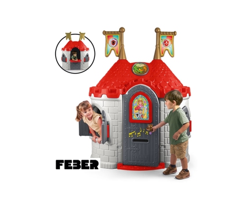 FEBER Domek dla Dzieci Średniowieczny Zamek Dźwięk Otwierane Drzwi Okna