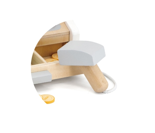 VIGA Drewniana Kasa sklepowa szaro biała