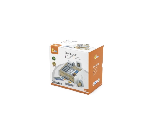 VIGA Drewniana Kasa sklepowa szaro biała