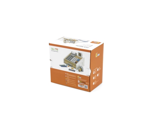 VIGA Drewniana Kasa sklepowa szaro biała