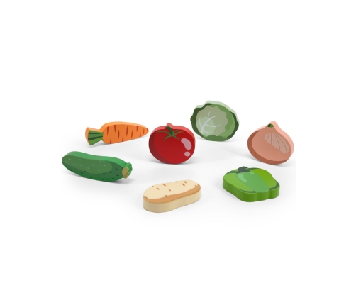 VIGA Drewniane Puzzle Układanka Montessori 2w1 Figurki Warzywa