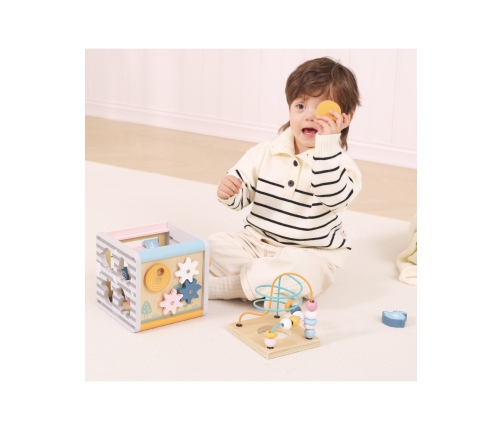 VIGA PolarB Activity Box Drewniane Edukacyjne Centrum Gier 5w1 kostka