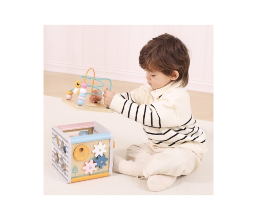 VIGA PolarB Activity Box Drewniane Edukacyjne Centrum Gier 5w1 kostka