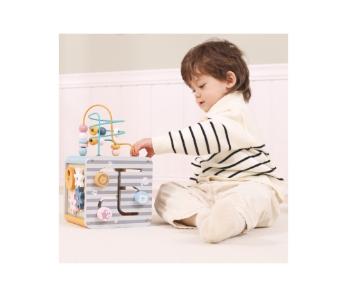 VIGA PolarB Activity Box Drewniane Edukacyjne Centrum Gier 5w1 kostka