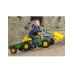 Rolly Toys RollyKid John Deere Traktor na Pedały z Łyżką i Przyczepą - Zielony