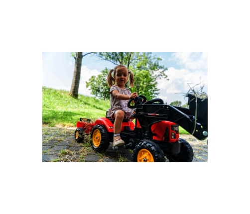 Трактор с педалями с ковшом и прицепом FALK Supercharger