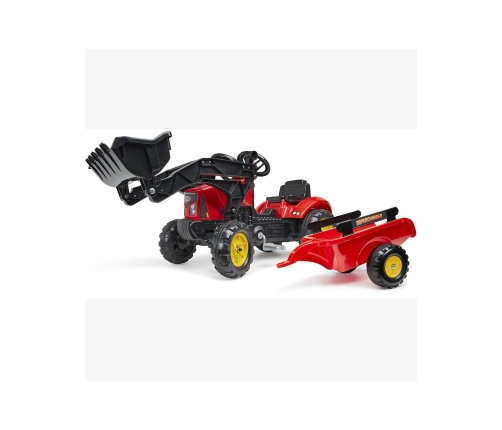 Трактор с педалями с ковшом и прицепом FALK Supercharger