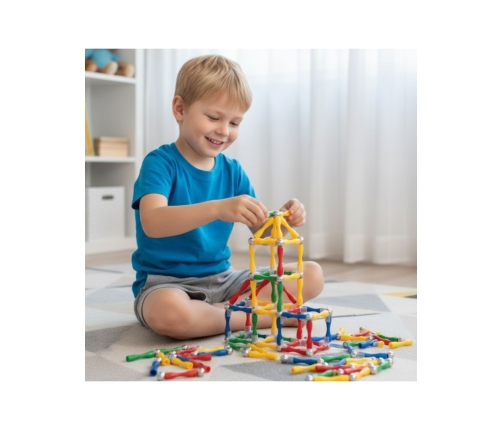 WOOPIE Klocki Magnetyczne Konstrukcyjne 3D 128 el. XXL