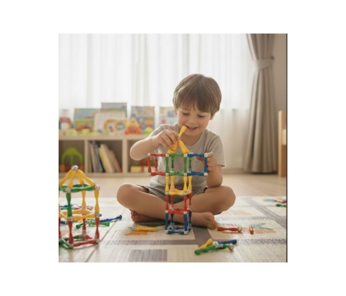 WOOPIE Klocki Magnetyczne Konstrukcyjne 3D 128 el. XXL