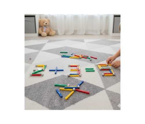 WOOPIE Klocki Magnetyczne Konstrukcyjne 3D 128 el. XXL