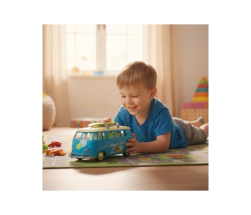 WOOPIE Samochód Bus Surfing Klasyczny Niebieski Ze Światłem I Dźwiękiem Model