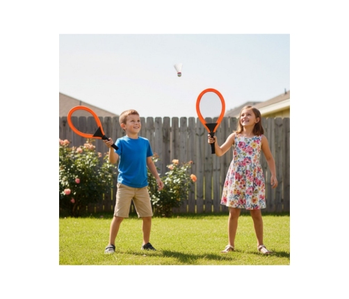WOOPIE Duże Rakietki do Tenisa Badminton dla Dzieci Zestaw + Piłka Lotka