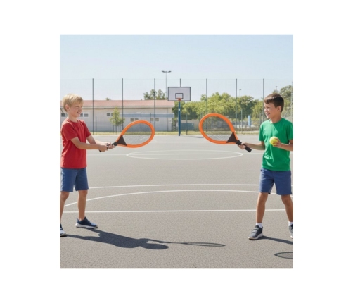 WOOPIE Duże Rakietki do Tenisa Badminton dla Dzieci Zestaw + Piłka Lotka