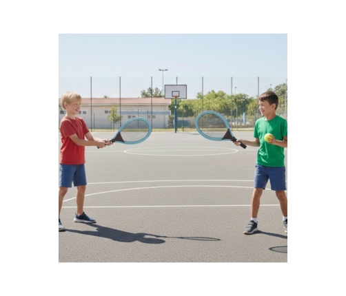 WOOPIE Duże Rakietki do Tenisa Badminton dla Dzieci Zestaw + Piłka Lotka