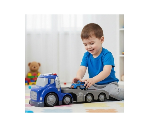 WOOPIE Niebieska Laweta Policyjna City Truck Efekty Dźwiękowe i Świetlne