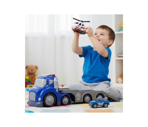 WOOPIE Niebieska Laweta Policyjna City Truck Efekty Dźwiękowe i Świetlne