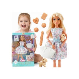 WOOPIE ROYAL Lalka Lily 30 cm Wiosenna Suknia Akcesoria Piesek Piknik