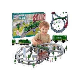 WOOPIE Nowoczesna Kolejka Elektryczna Tor XXL Lokomotywa Cargo Zestaw 128 el. WOOPIE Nowoczesna Kolejka Elektryczna Tor XXL Lokomotywa Cargo Zestaw 128 el.