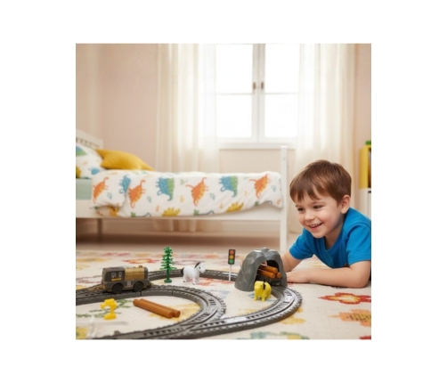 WOOPIE Kolejka Elektryczna Lokomotywa Retro Farma Tor XL 66 el.