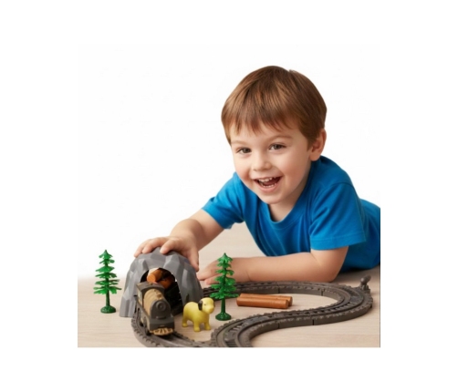 WOOPIE Kolejka Elektryczna Lokomotywa Retro Farma Tor XL 66 el.