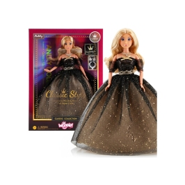 WOOPIE ROYAL Lalka Lily 30 cm Długie Blond Włosy Czarna Suknia Balowa