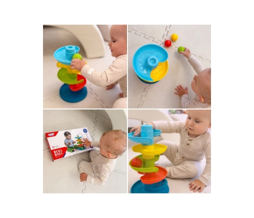 WOOPIE BABY Kulodrom Tor Kulkowy Zestaw Spirala + 3 Kulki