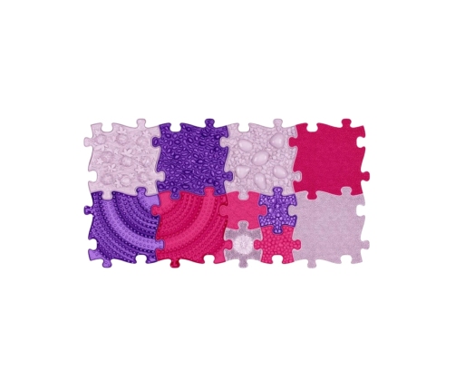 WOOPIE Mata Sensoryczna Ortopedyczna Puzzle 11 el. - Kolor Różowy/Fioletowy