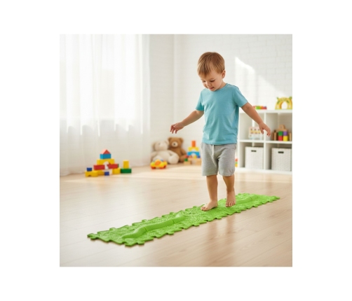 WOOPIE Mata Sensoryczna Ortopedyczna Puzzle Wąż Zielony 6 el.