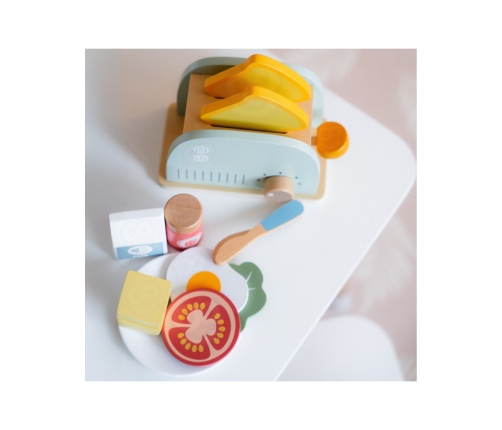 WOOPIE GREEN Drewniany Toster Zestaw Śniadaniowy z Akcesoriami 14 el. FSC