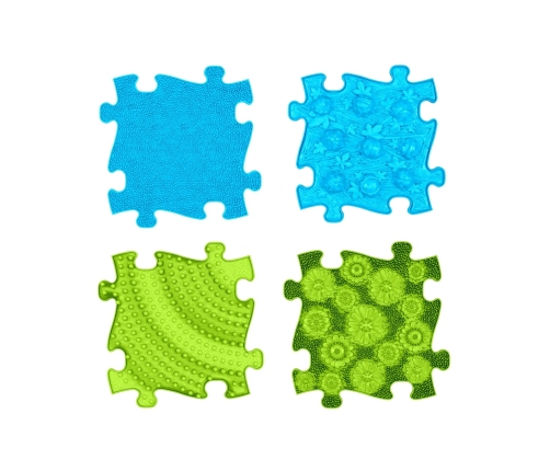 WOOPIE Mata Sensoryczna Ortopedyczna Puzzle 11 el. - Kolor Niebieski/Zielony