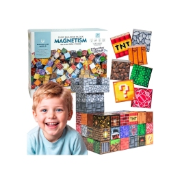 WOOPIE Klocki Magnetyczne Konstrukcyjne Sześciany 3D Zestaw Edukacyjny 63 el.