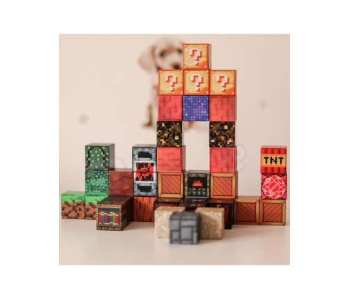 WOOPIE Klocki Magnetyczne Konstrukcyjne Sześciany 3D Zestaw Edukacyjny 63 el.