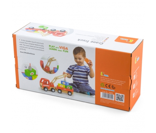 VIGA Drewniany Dźwig z kontenerami