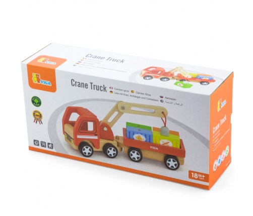 VIGA Drewniany Dźwig z kontenerami