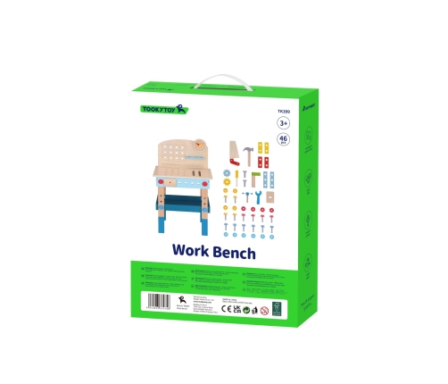 TOOKY TOY Drewniany Stół Do Majsterkowania Warsztat