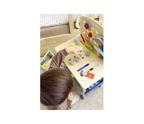 TOOKY TOY Drewniany Stół Do Majsterkowania Warsztat