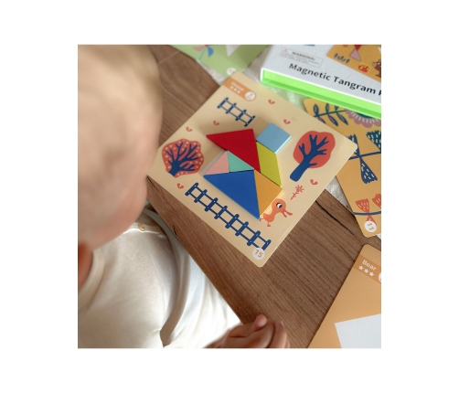 TOOKY TOY Puzzle Tangram Układanka dla Dzieci Nauka Kształtów Figury Kształty 18el.