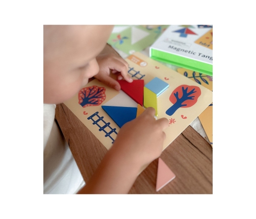 TOOKY TOY Puzzle Tangram Układanka dla Dzieci Nauka Kształtów Figury Kształty 18el.