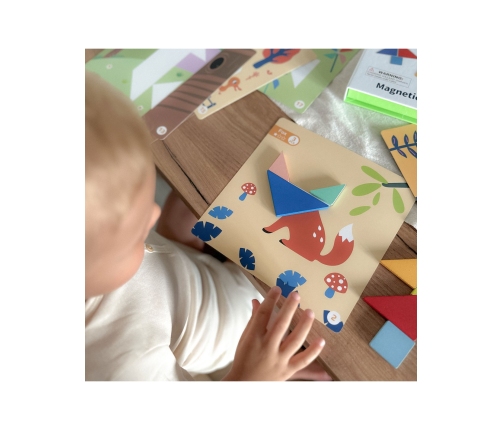 TOOKY TOY Puzzle Tangram Układanka dla Dzieci Nauka Kształtów Figury Kształty 18el.