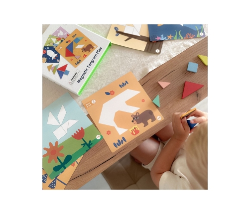 TOOKY TOY Puzzle Tangram Układanka dla Dzieci Nauka Kształtów Figury Kształty 18el.