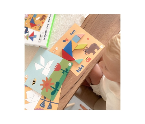 TOOKY TOY Puzzle Tangram Układanka dla Dzieci Nauka Kształtów Figury Kształty 18el.