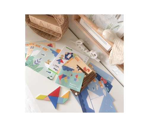 TOOKY TOY Puzzle Tangram Układanka dla Dzieci Nauka Kształtów Figury Kształty 18el.