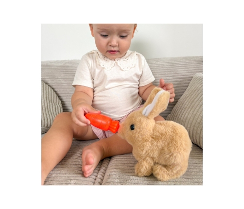 WOOPIE Króliczek Interaktywny Pluszak z Marchewką Beżowy