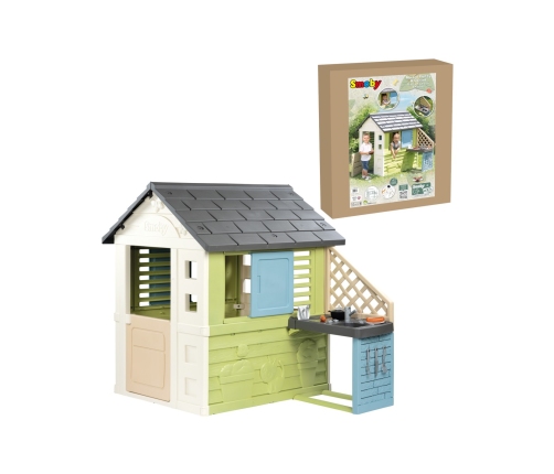 SMOBY Life Domek Ogrodowy PRETTY z Kuchnią + 17 Akcesoriów