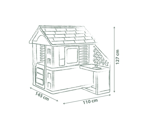 SMOBY Life Domek Ogrodowy PRETTY z Kuchnią + 17 Akcesoriów
